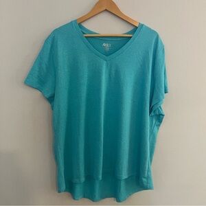 RB3 Blue V Neck Athletic Short Sleeve Tee